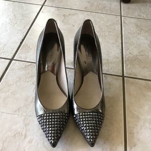 Michael Kors Aria Gunmetal Studded Pumps